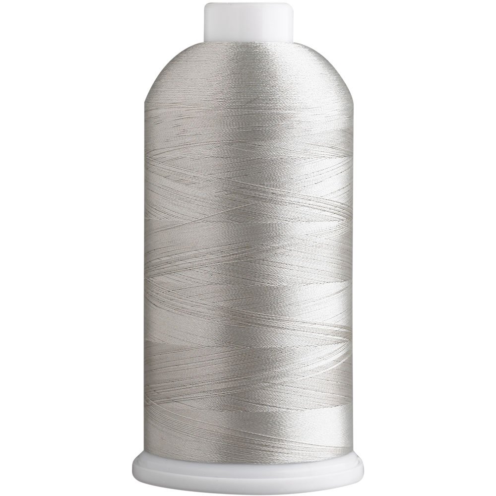 Superpunch SuperB Embroidery Thread 40wt, 5000 m Cone, White Grey 829