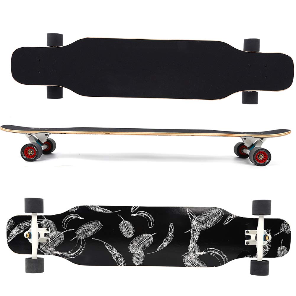 FILFEEL Longboard de Madera de Arce de Alto Rendimiento con Plataforma Antideslizante para Adolescentes y Principiantes