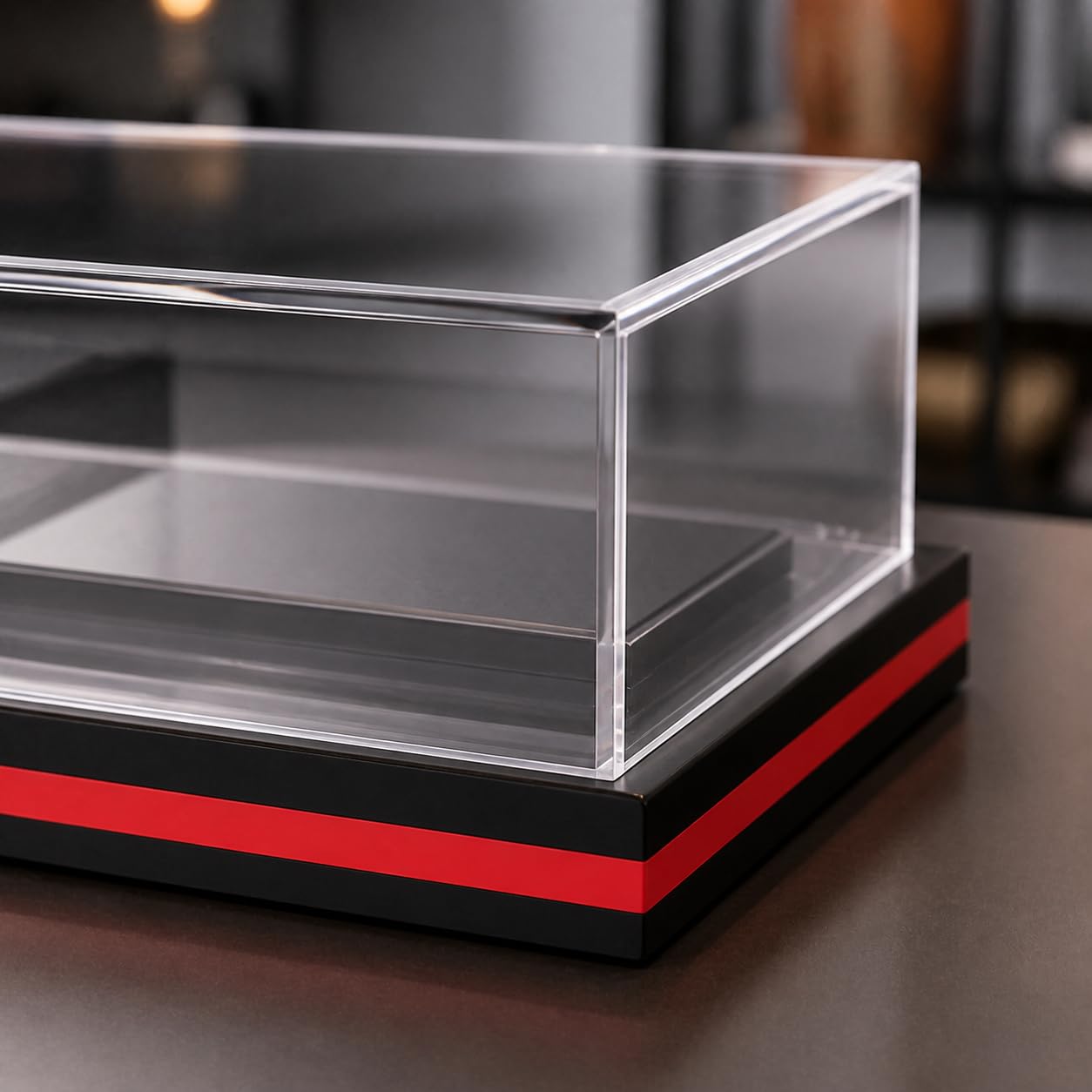 Vetrina Espositiva Modellini Auto 1:18 | Acrilico, luce a soffitto, per modellini 1:18, legno, copertura antipolvere, per ufficio