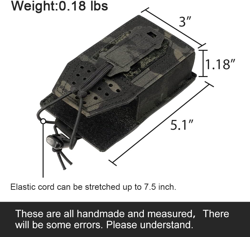 Tactical Radio Holster Molle Radio Pouch Universal Radio Holder For Walkie Talkie Motorola BaoFeng UV-5R BF-F8HP Adjustable Storage Rifle Magazine Pouch(camo black)