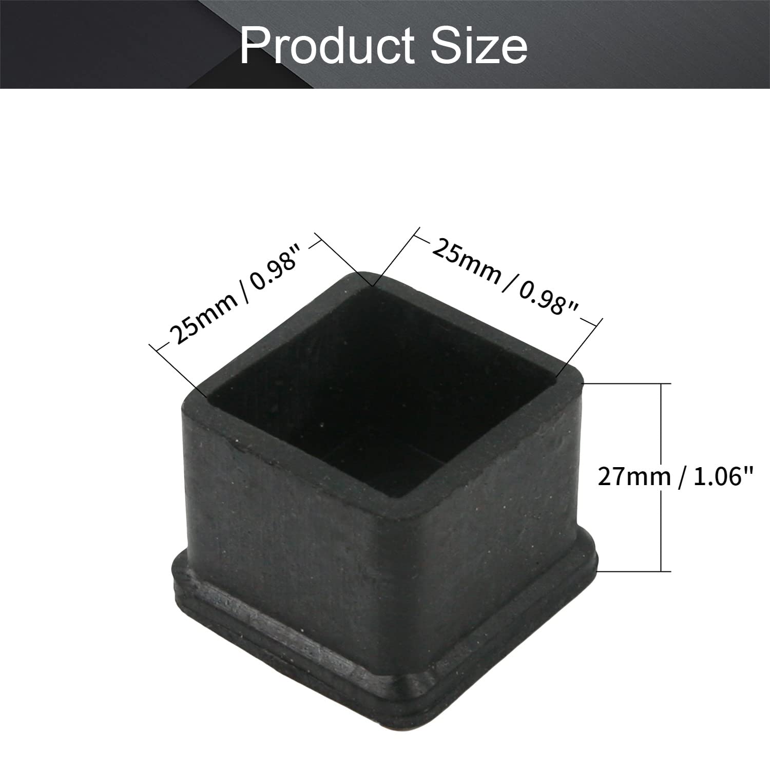 16 Pezzi Feltrini Per Sedie Quadrati, BAIPOK Tappi Per Sedie In - Foto 7