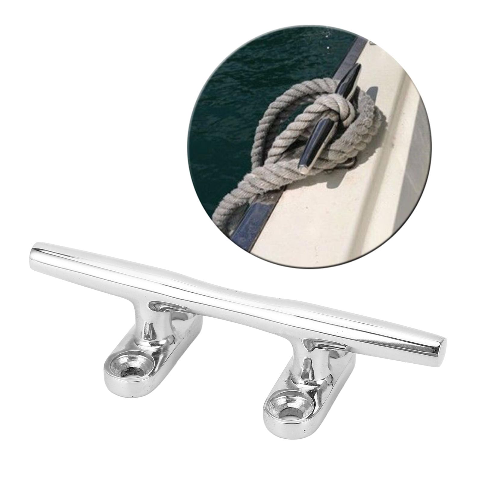 Asixxsix 4PCS 4 inch Dock Cleats, 316 Stainless Steel Boat Cleat, Heavy Duty Open Base Cleat for Kayak Boat Canoe Mooring Deck and Decor, Marine Cleats, Kayak Rope Tie Cleat