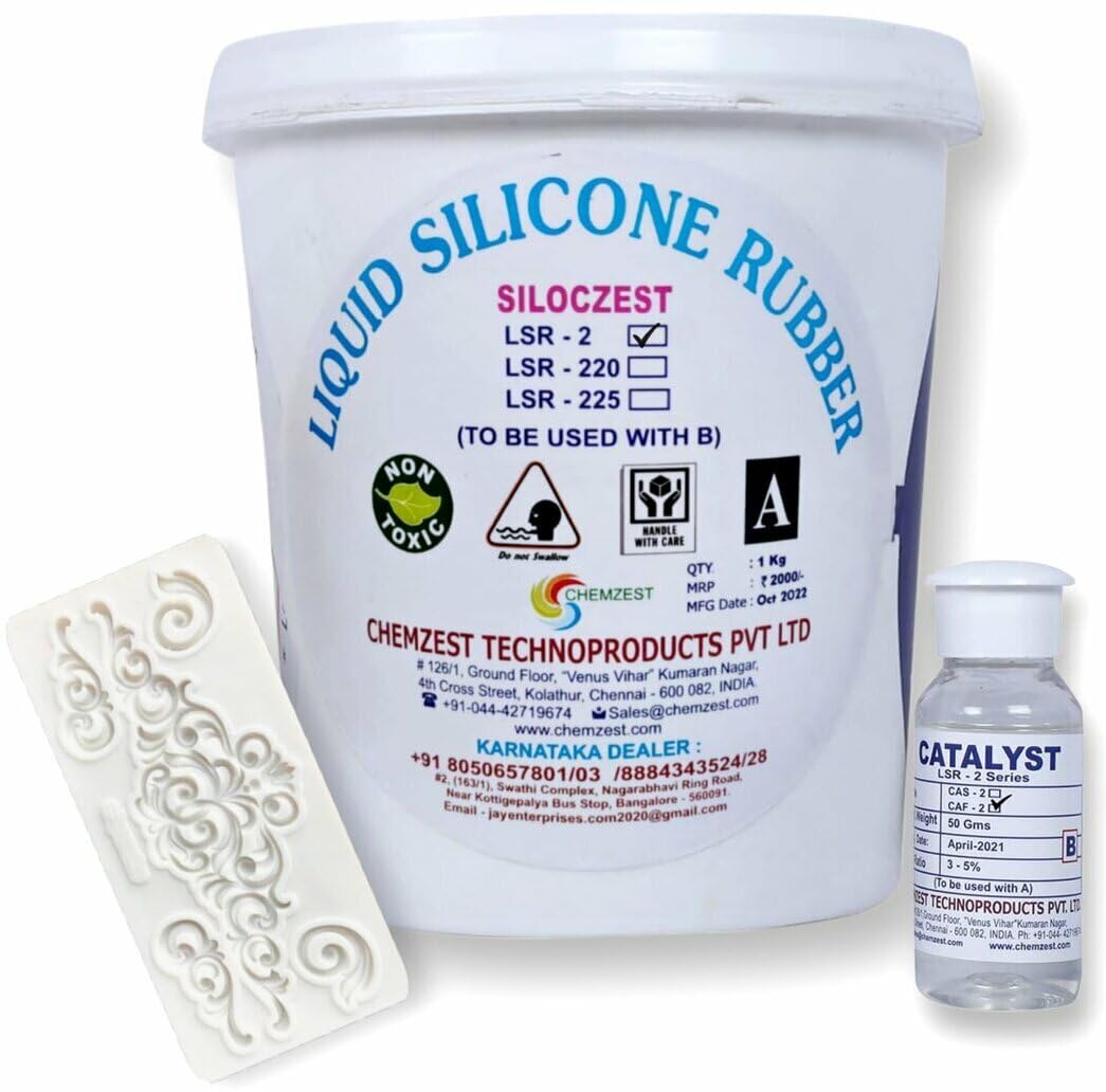 ADVANCED Liquid Silicone Rubber Lsr 2 Use For Mold Making Applications Like Fiber Casting, Pattern Making, Gypsum Board Manufacturing, Cement & Pop Molding, Candles Making, 1Kg-image-48