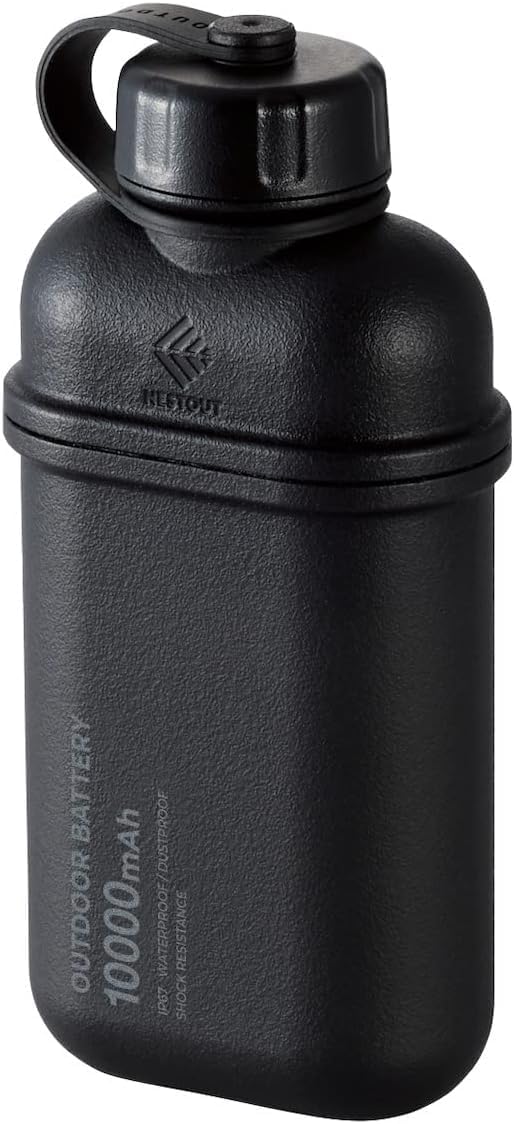ELECOM NESTOUT 10000mAh Rugged Power Bank, Outdoor Battery Pack, 20W USB C Fast Charging PD, Waterproof IP67, Shockproof Military Grade, Tactical EDC Gear, Camping, Hiking, Hunting, Survival (Black)