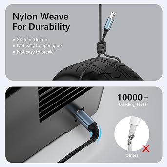 Printer Cable 3M, USB Printer Nylon Braid Cord 2.0 Type A Male to B Male Cables Scanner Cord High Speed Compatible with HP, Canon, Dell, Epson, Lexmark, Xerox, Samsung and More