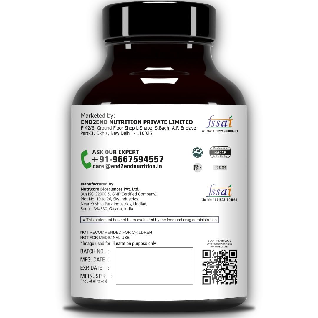 End2End Nutrition Testo-10X Natural Testosterone Booster for Men with Tribulus, L-Arginine, Ashwagandha and Safed Musli for Strength, Stamina, Energy and Muscle Gain – 60 Tablets — Amazon image 9