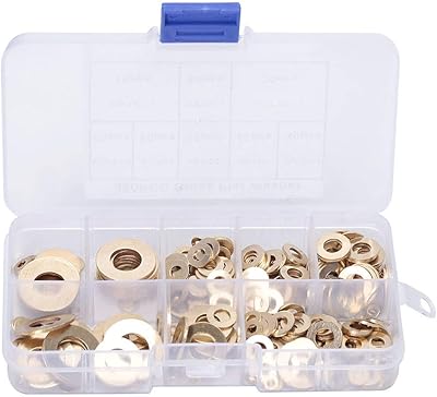 GOWENIC 360 Pieces Brass Metal M2/M2.5/M3/M4/M5/M6/M8/M10 Spring Lock Washer Assortment Set