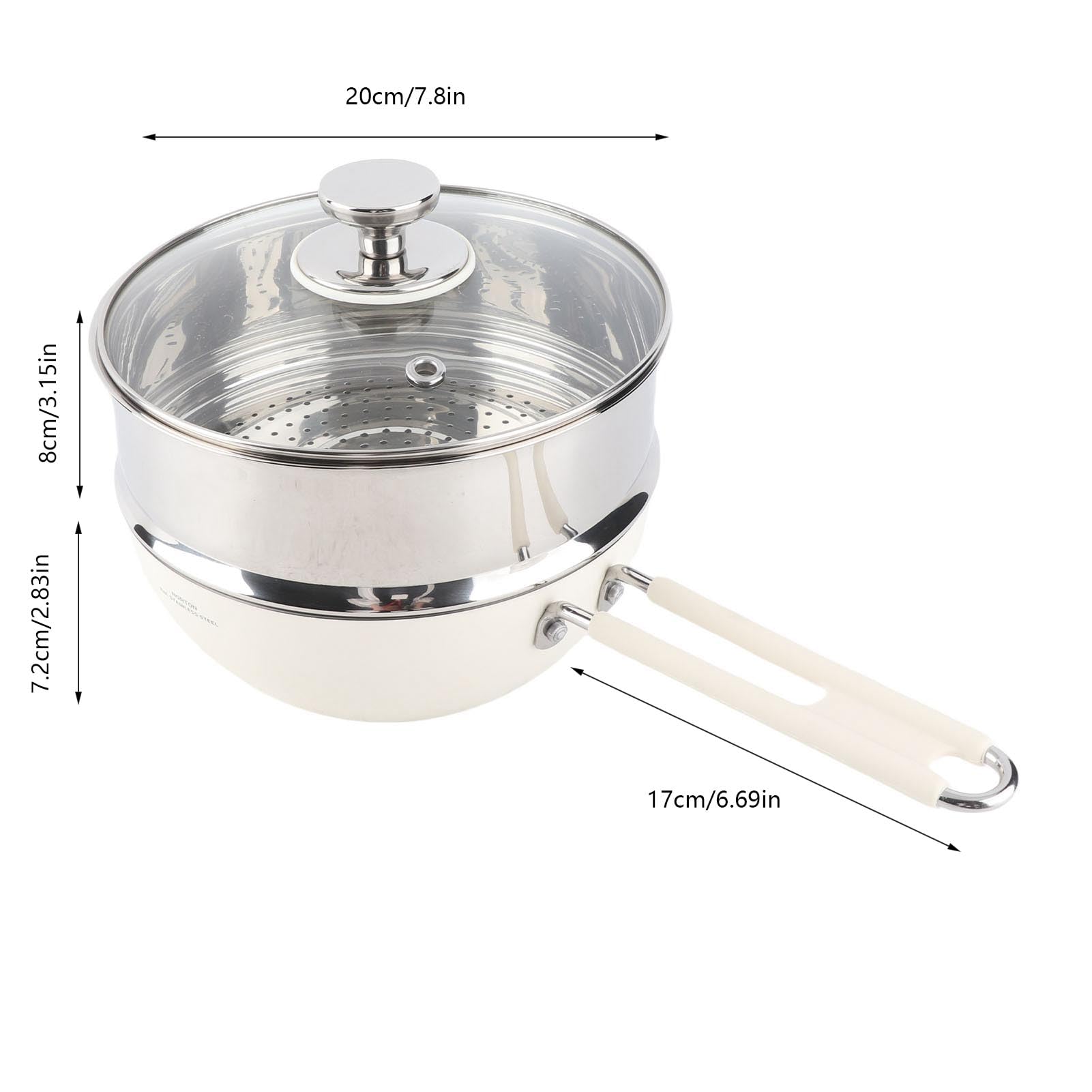 Edelstahl-Topf mit Dampfgarkorb, Antihaftbeschichteter Kochtopf Zum Kochen von Nudeln und Nudeln, Ideal für Gesundes Dämpfen