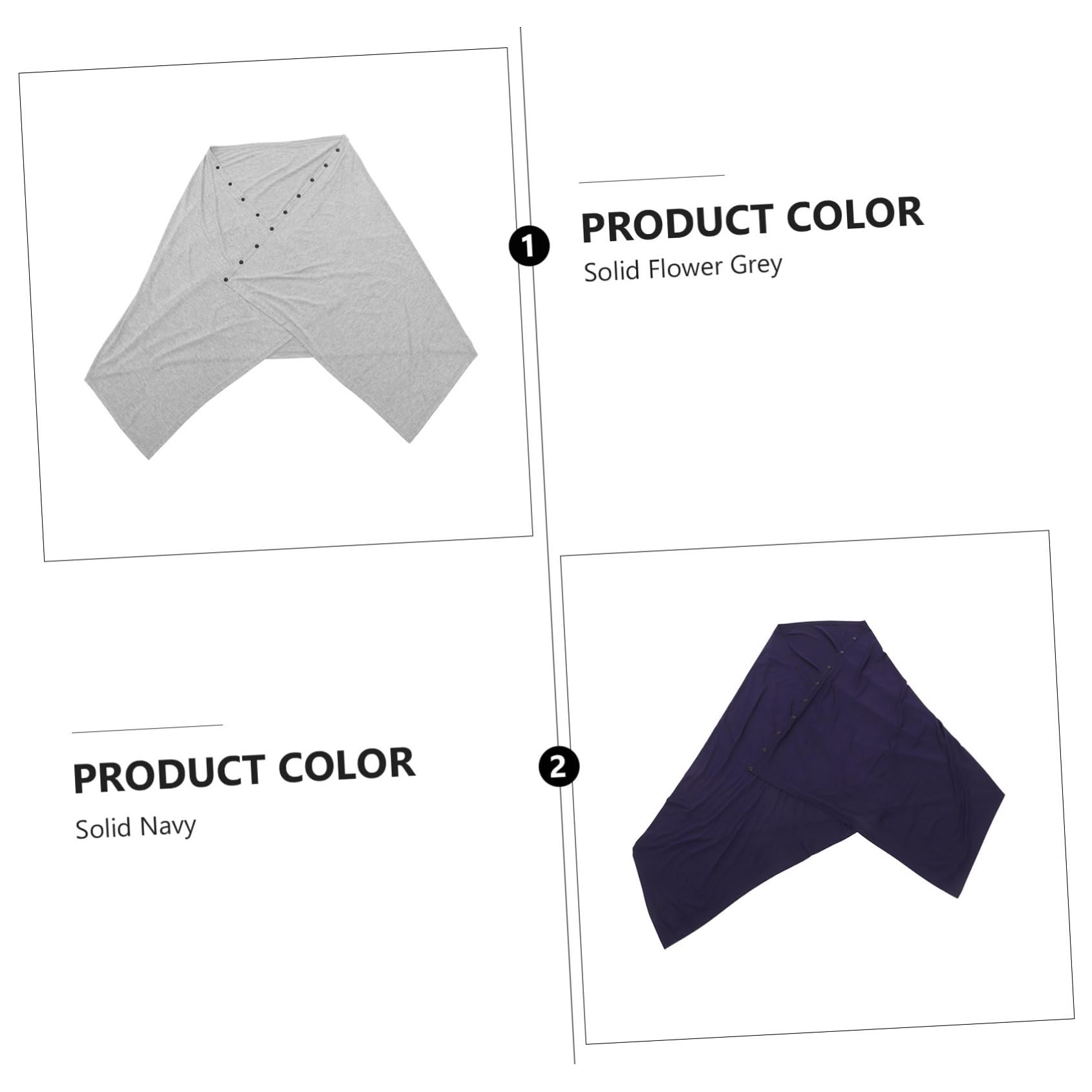 Poncho D'allaitement Multifonction pour Bébé et Mère, Lot de 2, Coton Doux, Couleurs Gris Clair et Bleu Marine, Protection Vent et Soleil, pour Allaiter en Extérieur