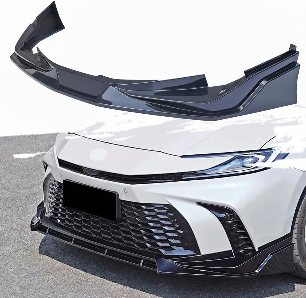 Aerodynamic Front Bumper Splitter Lip, Blade, Chin Spoiler Fit for for Toyota Camry 2025+ XLE, LE, XSE, SE，MD-Style Gloss Black