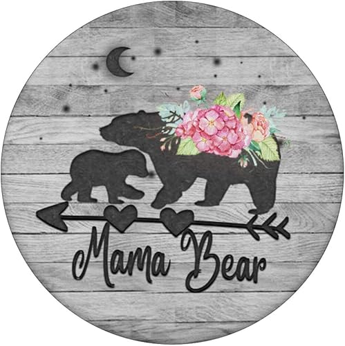 Miniatura 3 de Rosa rubor rosa floral Mama oso y un cachorro bebé gris rústico PopSockets intercambiables PopGrip
