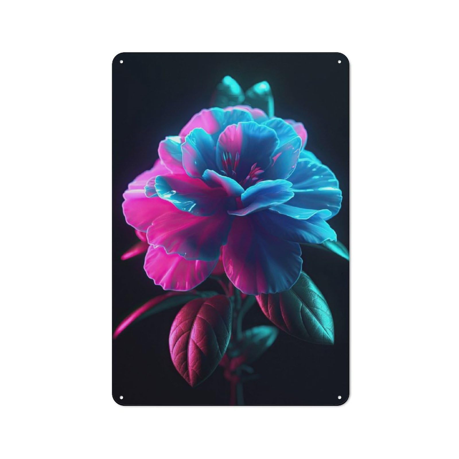 Junmoney Camellia Flower Retro Metal Wall Sign 30X20cm With For Pub Or Café, A Housewarming Gift For Hospitality Wall Decor Collectors