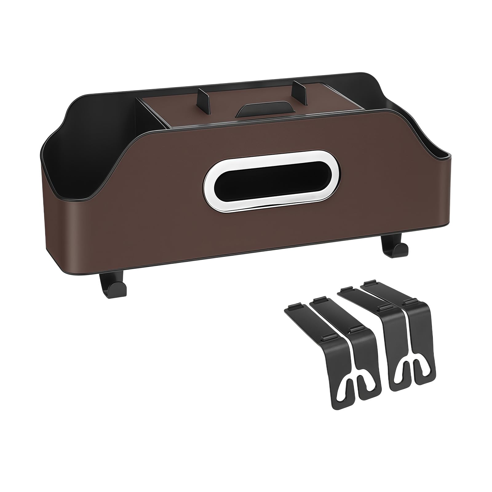 TFAOYS Compact Vehicle Cup Holders Tissue Dispenser Multiple Pockets Commute Multifunctional Car Storage Box