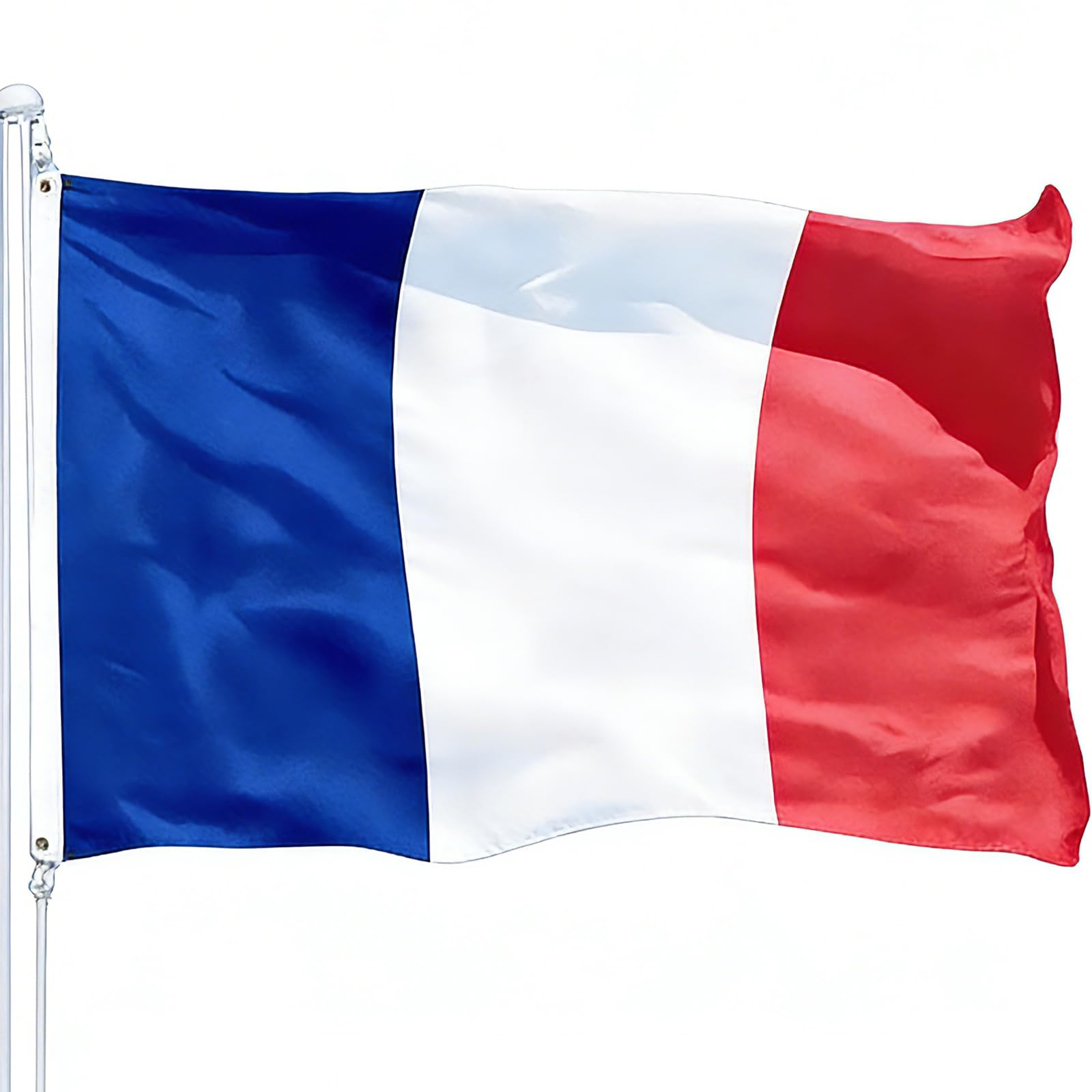 French Flag 5ftx3ft with Eyelets for Fifa World Cup Football 2026 Decorations,Large Double Side France Flag for Eurovision Euro Football Garden Street Indoor Outdoor French Party Decorations