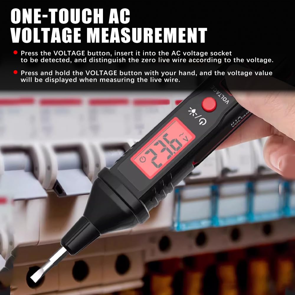 Rilevatore Di Tensione Senza Contatto Penna Elettrica Tester Di Tensione CA Rilevatore Di Punti Di Interruzione Intelligente 12-1000 V - Foto 10