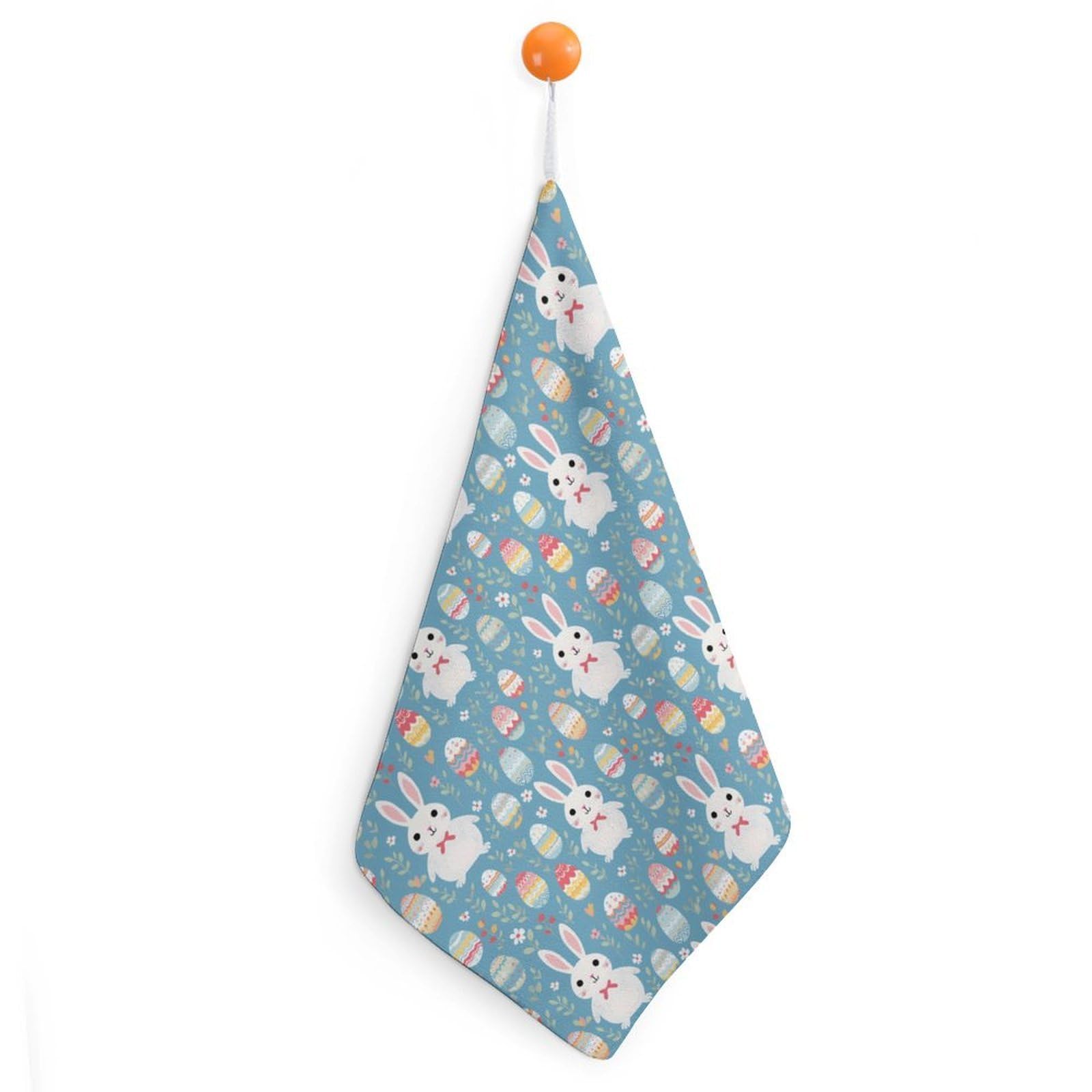 TXFBTRFSA Bunny Rabbits-Easter Eggs Hand Towels with Hanging Loop Kitchen Towel Handkerchiefs Cleaning Cloths