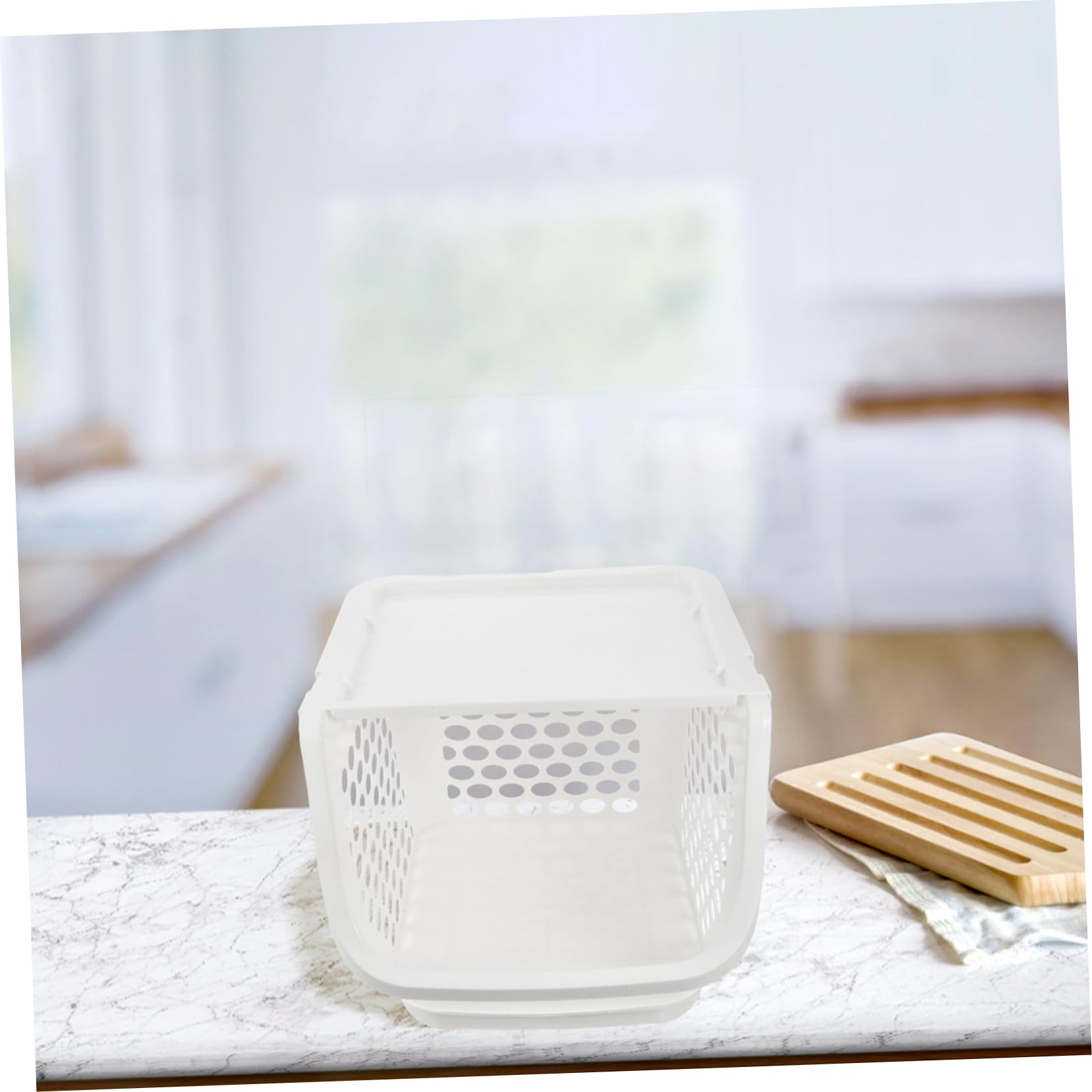 ABOOFAN Panier de Rangement Usage Polyvalent la Cuisine Empilable en Plastique Blanc Organisation du Plan de Travail Facile à Nettoyer pour Fruits et Légumes
