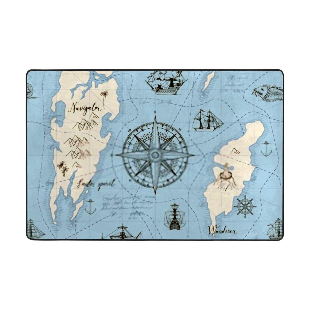 Tapis nautique grand tapis de salon velours corail doux 150x100 cm