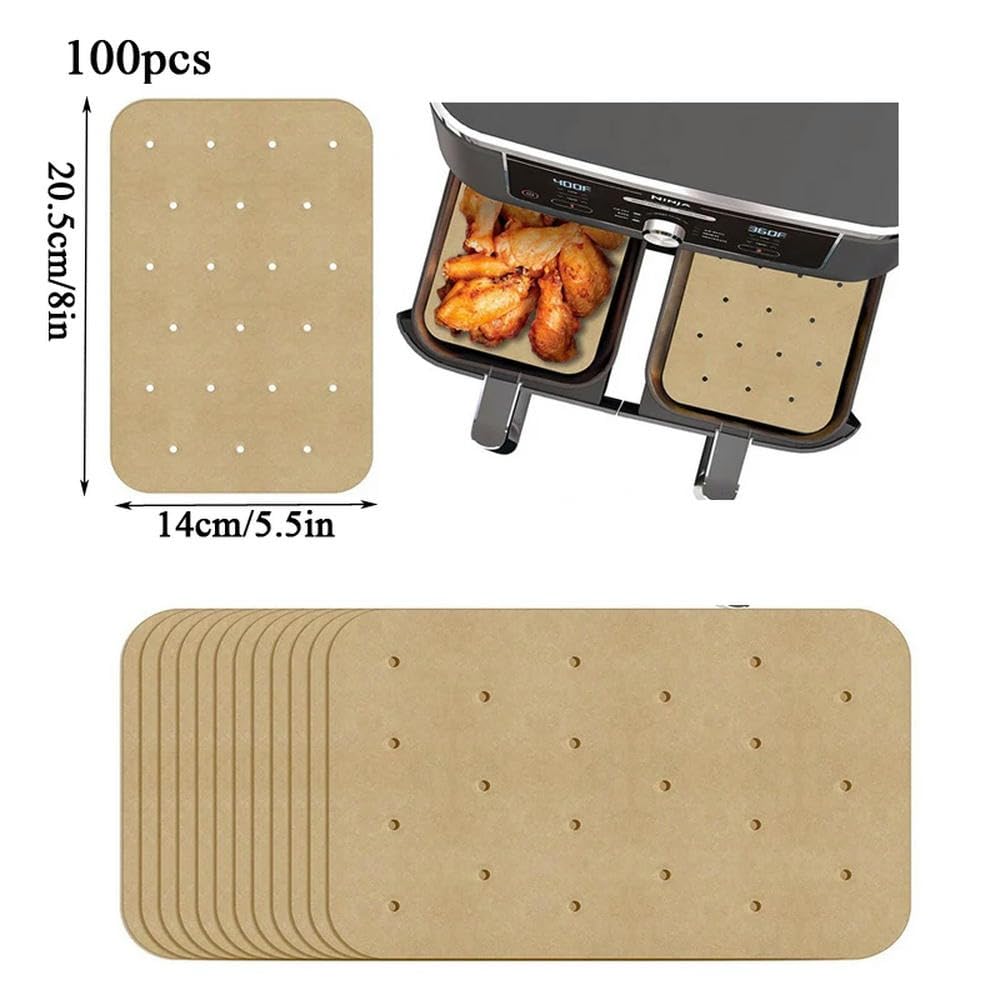 NYSDM 100 szt. wkładek do parownika Air Fryer Perforowane papiery do pieczenia Mata do gotowania na parze nieprzywierająca Papier pochłaniający olej