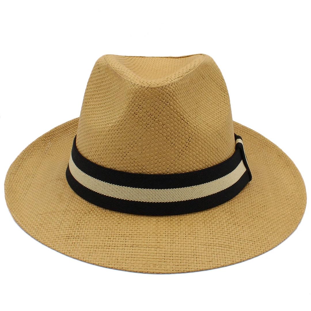 Cappello da sole classico a tesa larga da uomo e da donna, in paglia