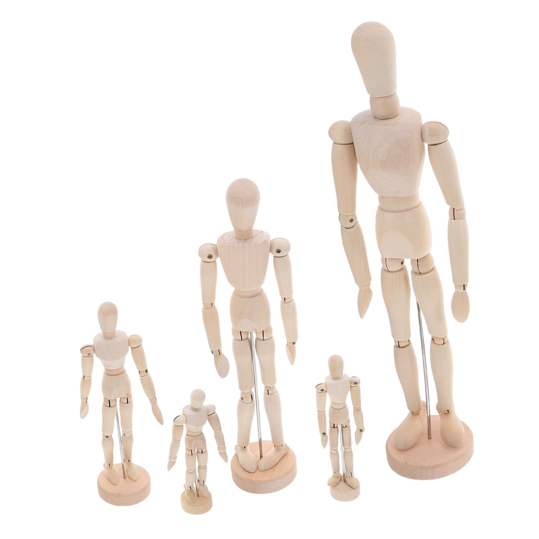 VILLCASE 5 Pièces Mannequin Dessin Articulé avec Support Bonhomme Articulations Précises Modèle Poseable pour Étude et Croquis Artistique