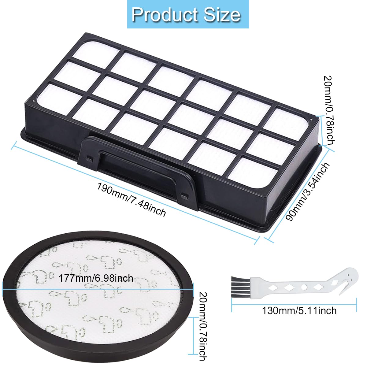EATBALE ZR903701 Filtro HEPA per Rowenta Silence Force (Modello RO76xx) RO7647EA RO7663EA RO7676EA RO7681EA RO7691EA RO7690EA aspirapolvere ciclonico, Filtro di Ricambio Accessori ZR903701 (2 Pezzi