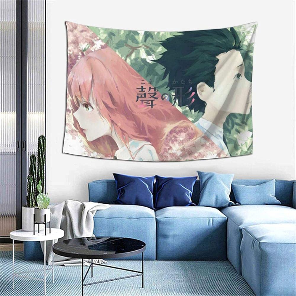 A Silent Voice Anime Tapestry Wall Hanging Manga Tapestries Wall Art Blanket for Party Bedroom Home Decor 40x60 inch