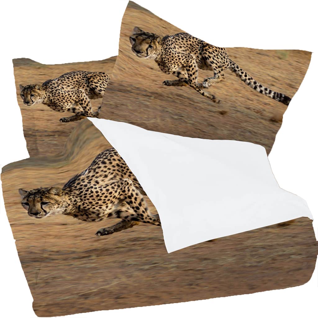BettwäSche 220x240 Khakifarbener Gepard Weiche Und Angenehme Schlafkomfort 100% Mikrofaser BettwäSche-Sets -1 Bettbezug 220x240 cm + 2 KissenbezüGe 80 X 80 cm