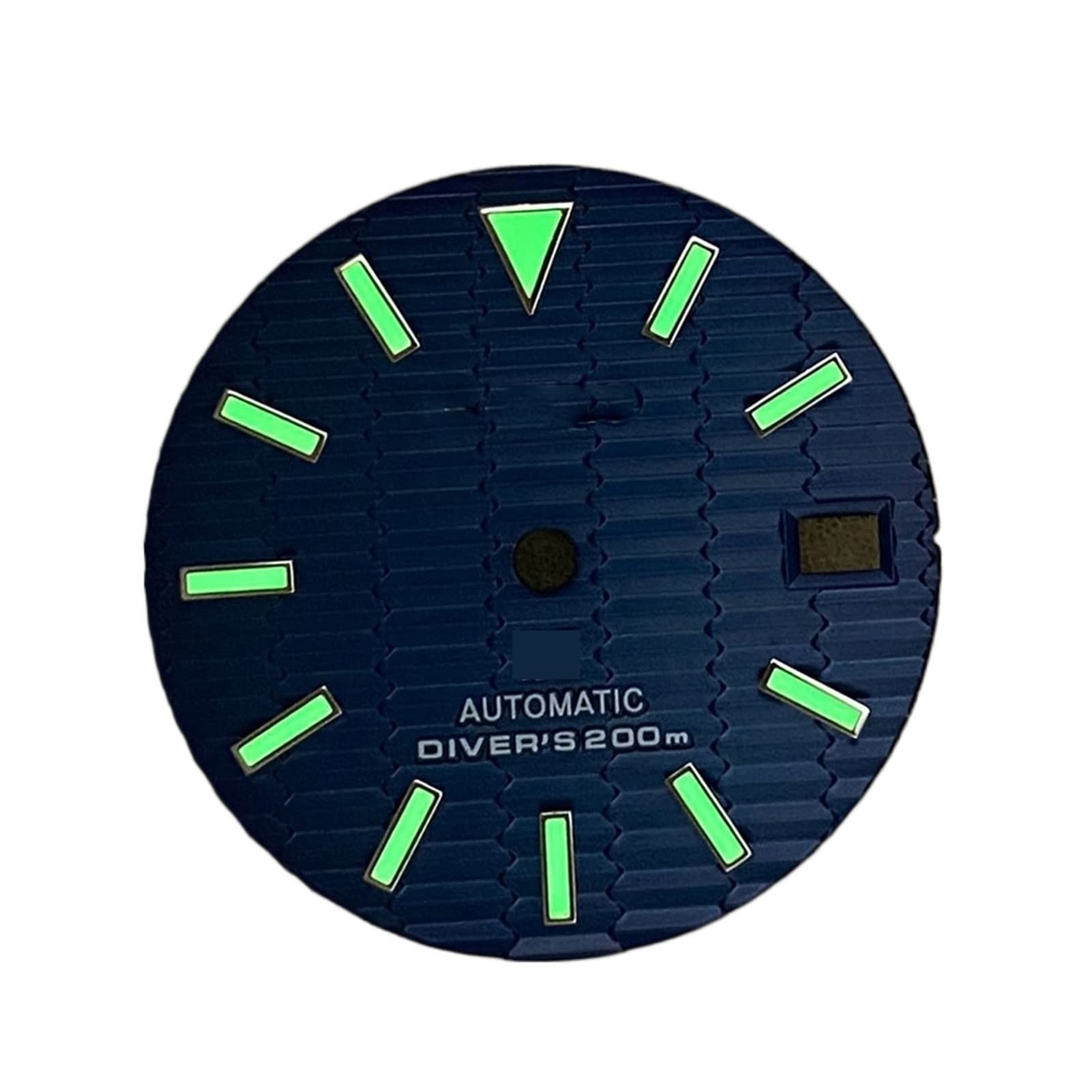 Pasek do paznokci SKX007 tarcza zegarka 28,5 mm zielona świecąca tarcza części zamienne kompatybilne z NH35/NH36 Movement Leisurely Dials (kolor: niebieska tarcza)