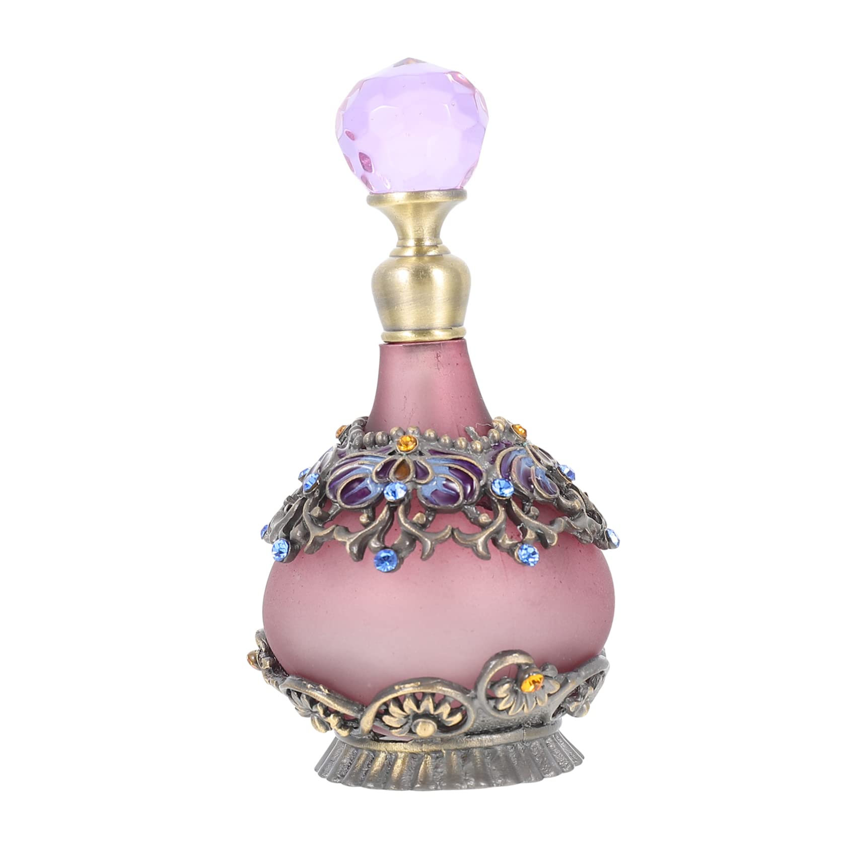 FRCOLOR Botella De Perfume De Vidrio Reutilizable Botella De Viaje Portátil Frascos Para Aceites Esenciales y Fragancias Diseño Vintage Detalles De Esmalte