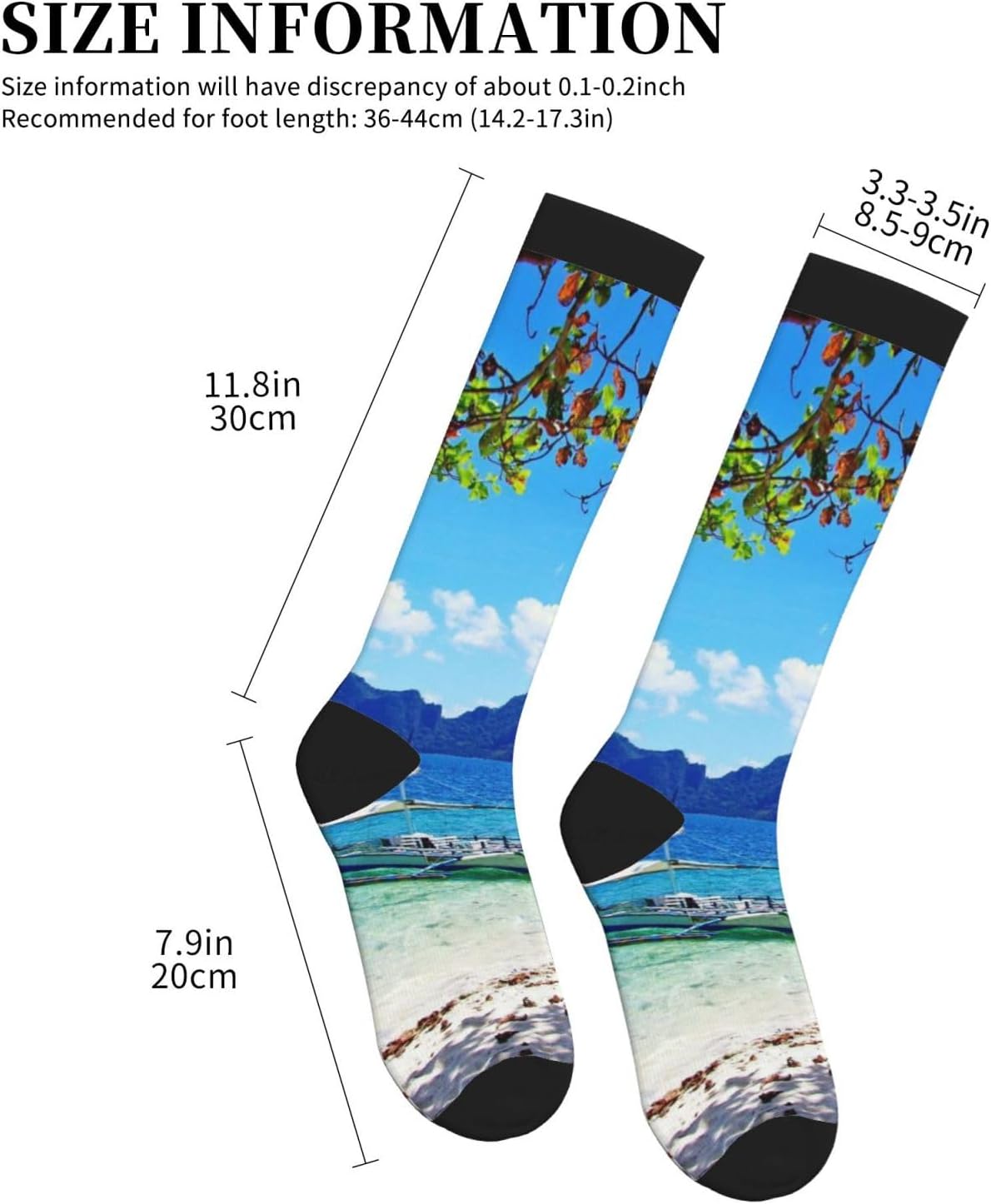 Landscape Sea1 Tight Fitting Women'S Men'S Knee High Running Socks