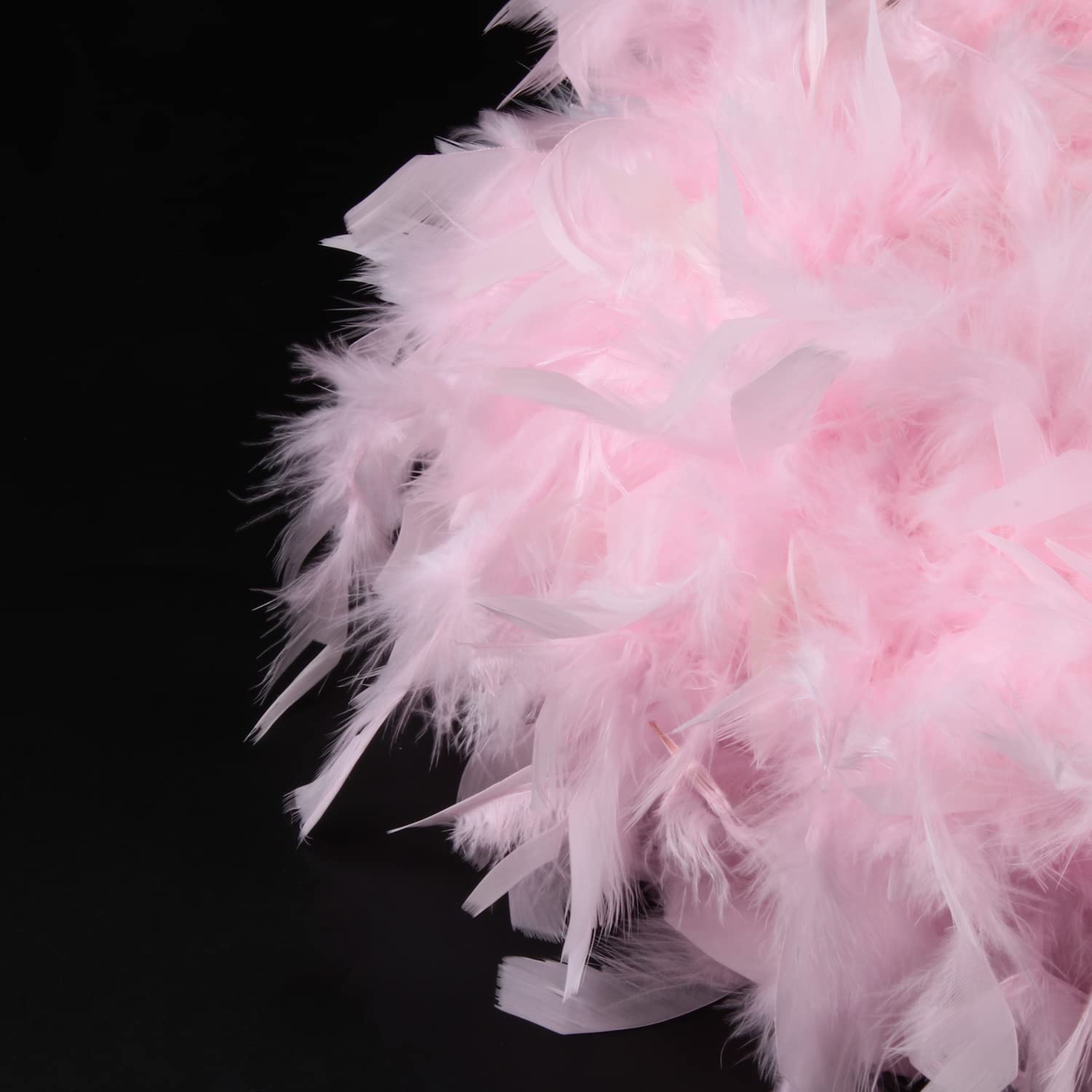 iDEGU Lámpara Colgante LED de Plumas, Lámpara de Techo Moderna Pantalla Globo 30cm E27 Luz de Techo Decoración Iluminación de Techo para Dormitorio Salón Comedor (Rosa)