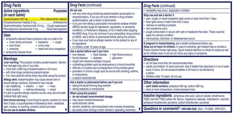 Miniatura 7 de Alka-Seltzer Plus Severo, Medicamento para el Resfriado y la Gripe, Tabletas Efervescentes de Cítricos, Congestión Nasal y Sinusal, Estornudos,