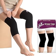 Flamingo Knee Cap Pair for Sports, Joint Pain Relief, Exercise, Gym Squats, Running, Cycling, Workout, Arthritis for Men and Women |Color-Black | Size-L