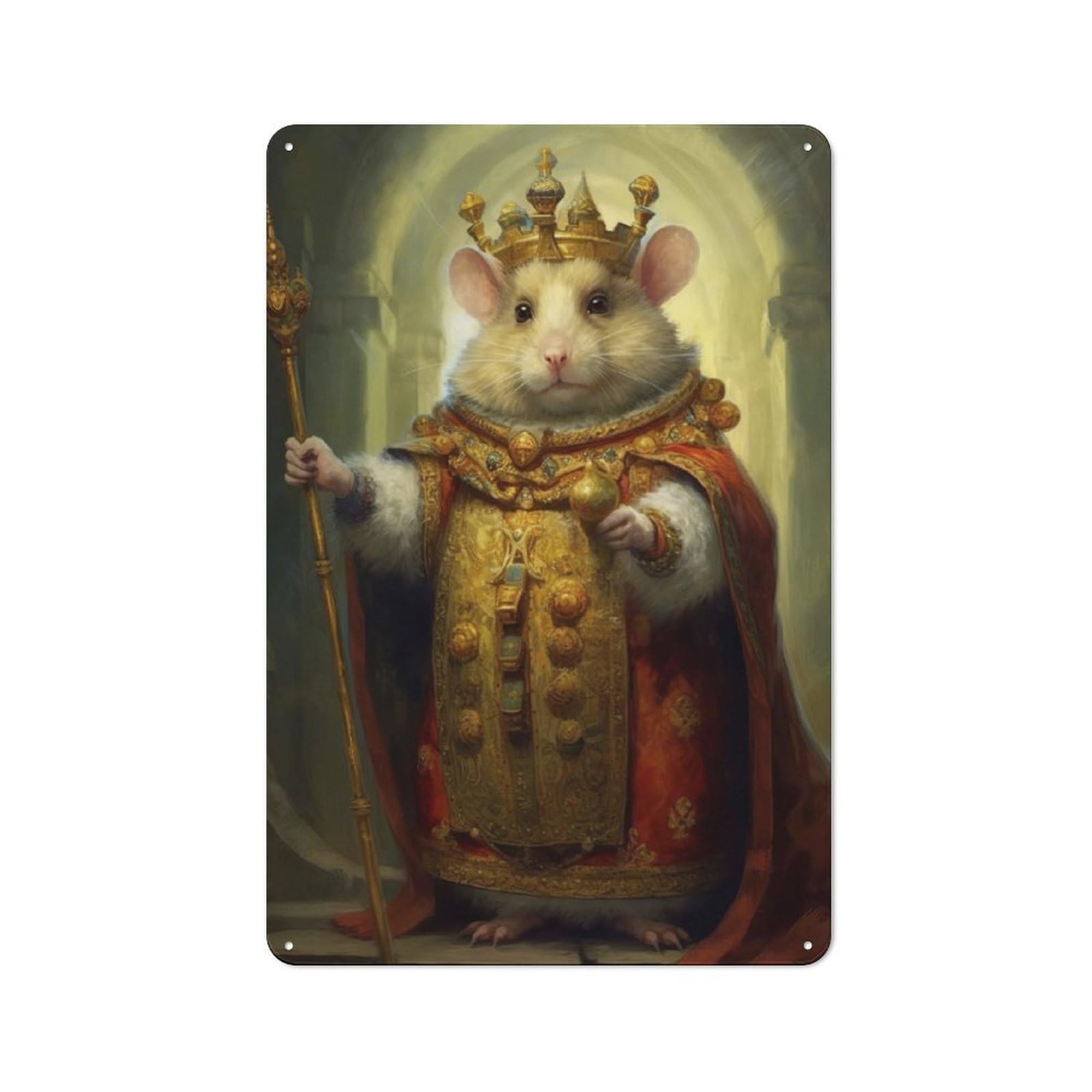 Junmoney King Hamster Metal Sign 30X20cm With For Workshop Wall, Rustic Decor, For Collectors Decorating Workshops And Hobby Rooms