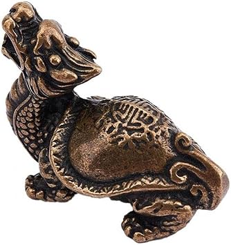 Dragon Turtle Figurine Desk Ornament Vintage Brass Sculpture Craft Home Decoration Desktop Ornament Decoration