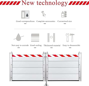 Flood Protection Barrier, Garage Door Flood Barrier, Flood Prevention Barrier, Flood Defence Barriers For Doors, Aluminum Flood Protection Barrier, For Home Door/Doorway/Basement(145x60 cm)