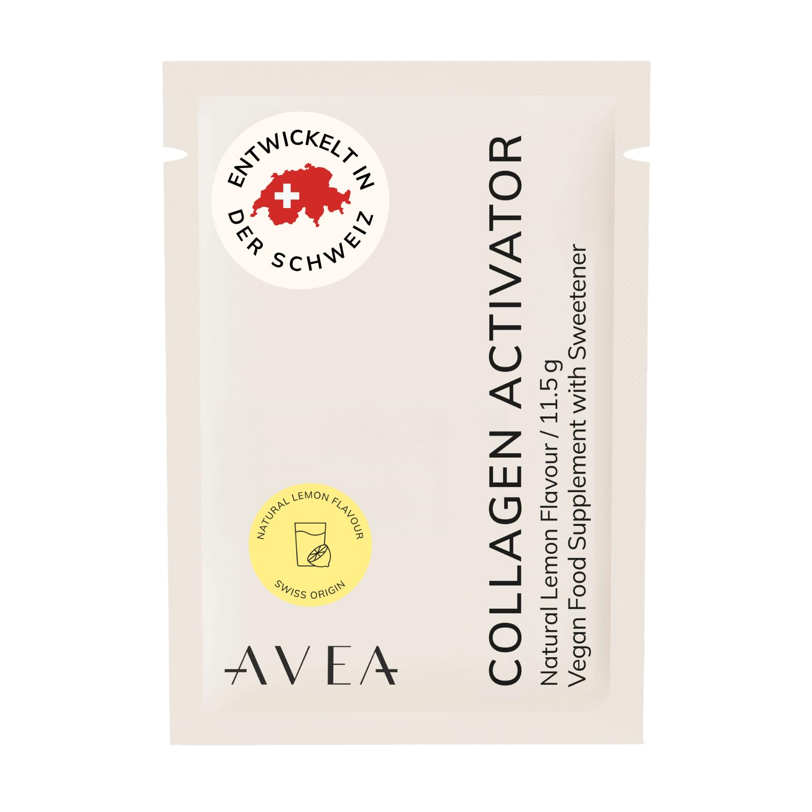 AVEA Colgevity - Activador de colágeno limón (30 barras de colágeno en polvo) – 4 veces más eficaz que el colágeno tradicional – Para pieles de aspecto juvenil, cabello y uñas – Vegano (1 unidad)