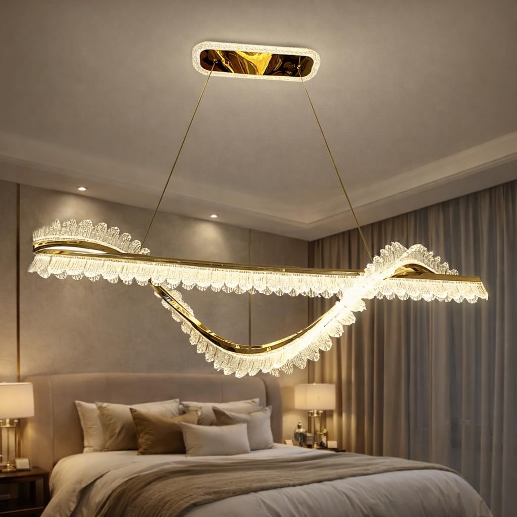 Premium Gold Luxury Led Creative Height Adjustable Three Different Color in One Chandelier | Ceiling Lamp for Bedroom, Living Room, Restaurants, Dining, Coffee Shop,-image-48