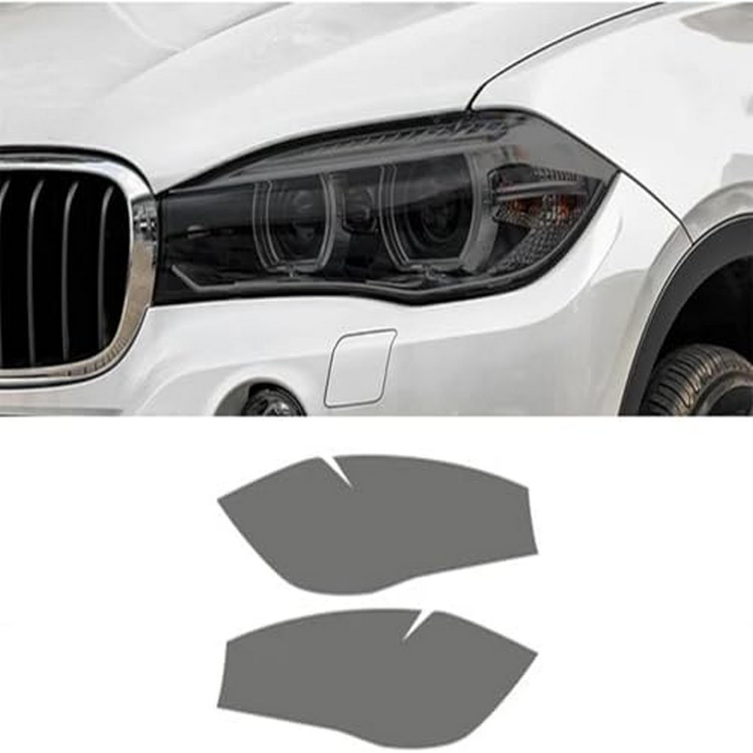 Film de protection phare BMW X5 F15 en TPU résistant noir fumé