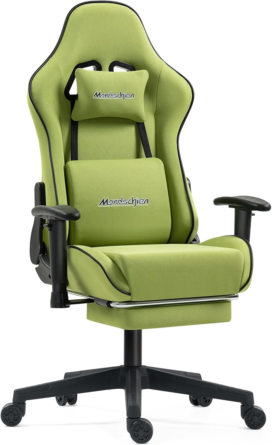 Mondschein Gaming Chair with Pocket Spring, Fabric Massage Office Chair High Back Ergonomic Reclining Desk Racing Game PC Computer Chair with Footrest, Adjustable Armrest Headrest (Green) Mondschein Gaming Chair with Pocket Spring, Fabric Massage Office Chair High Back Ergonomic Reclining Desk Racing Game PC Computer Chair with Footrest, Adjustable Armrest Headrest (Green)