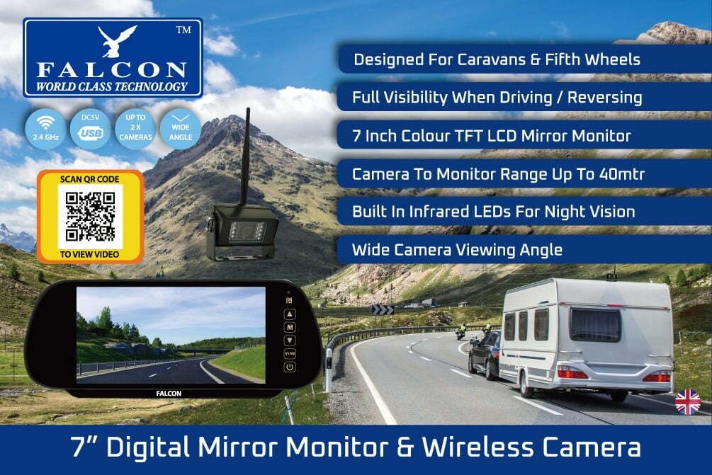 Monitor de espejo digital de 7 pulgadas y cámara inalámbrica, kit de autoajuste