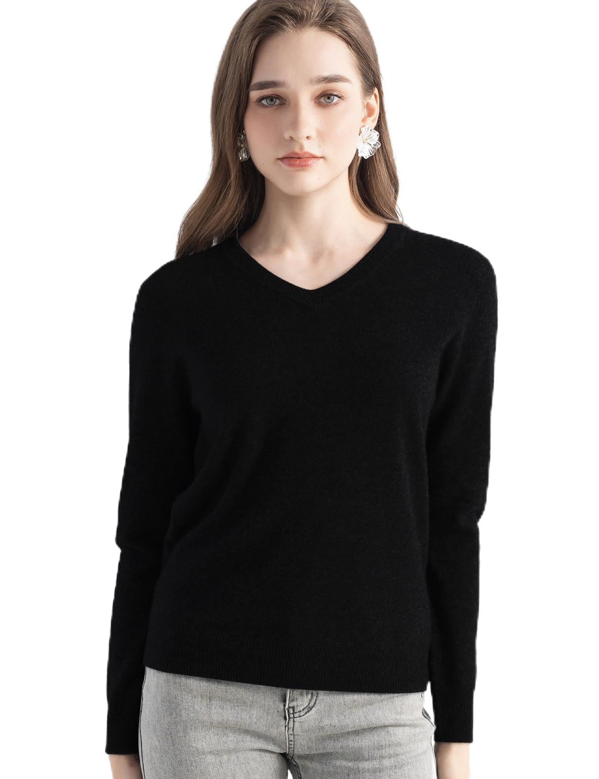 Chanyarn 100 Pure Cashmere Womens Sweater 2025 Fall Winter V-Neck Long Sleeve Warm Soft Seamless Knit Sweater