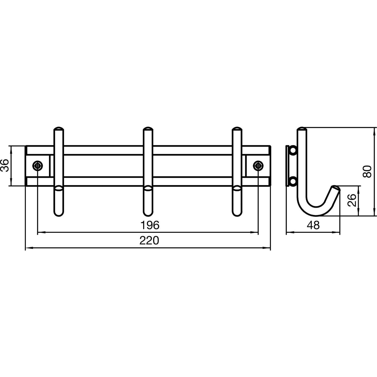SIRO – Appendiabiti Satis con 5 ganci, larghezza 380 mm, in acciaio inox spazzolato, 2256 – 380 N1 V1E