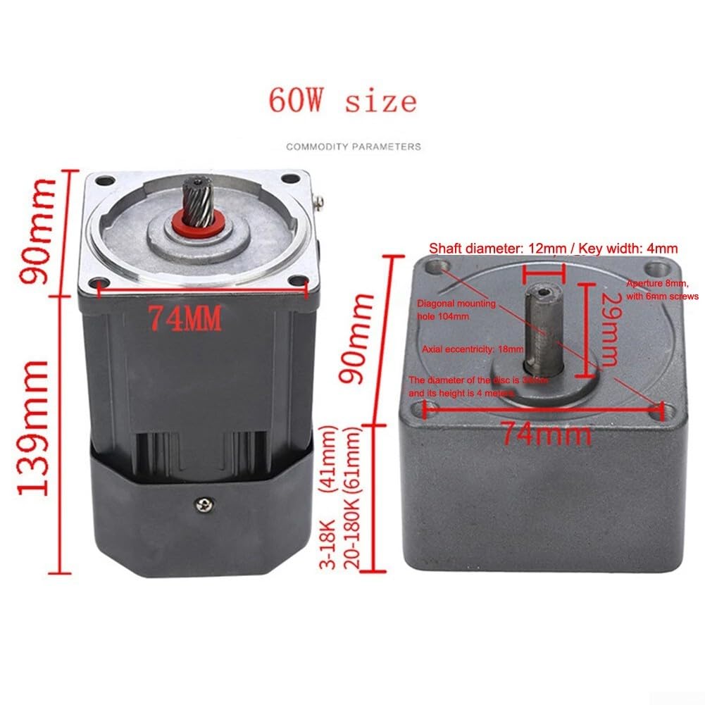 Motor de aluminio AC 110 V 60 W silencioso 40 dB