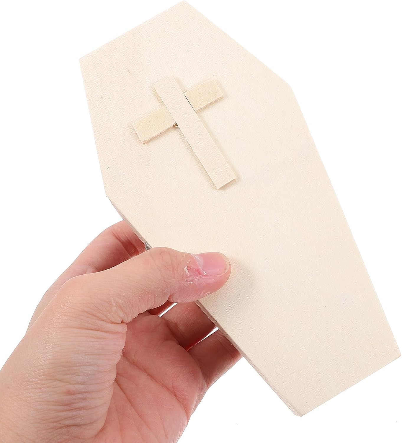 2pcs Halloween Coffin Box Pet Urn and Jewelry Organizer Small Wooden Coffin with Cross Decoration Suitable for Memorial and Home Décor image 4