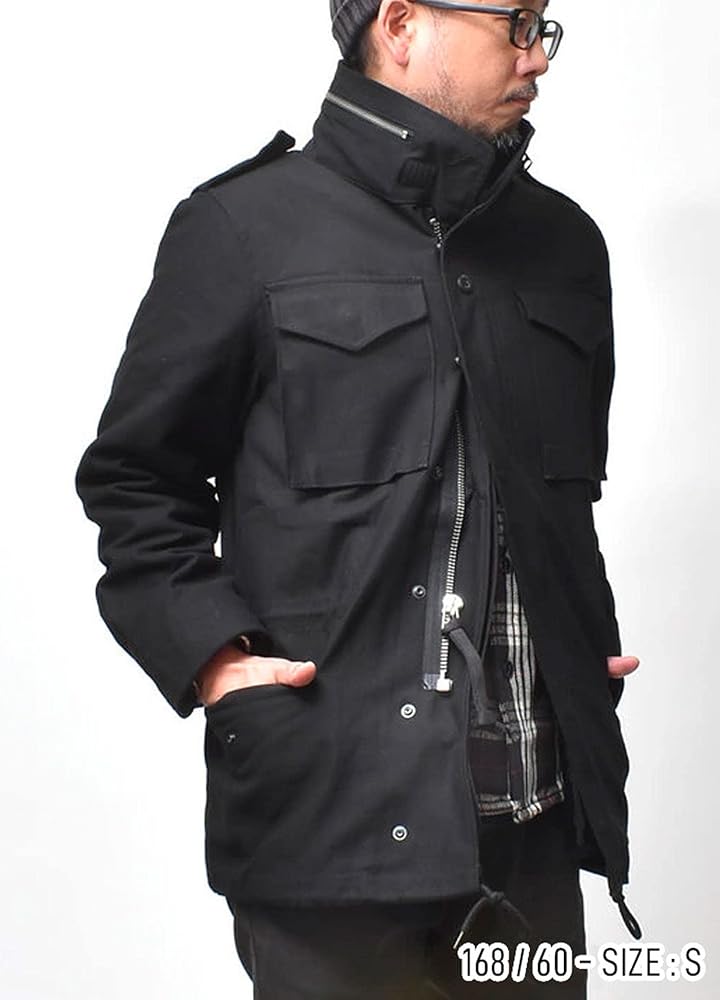 Amazon.co.jp: Houston M65 Men's Jacket, Outerwear, Removable Liner