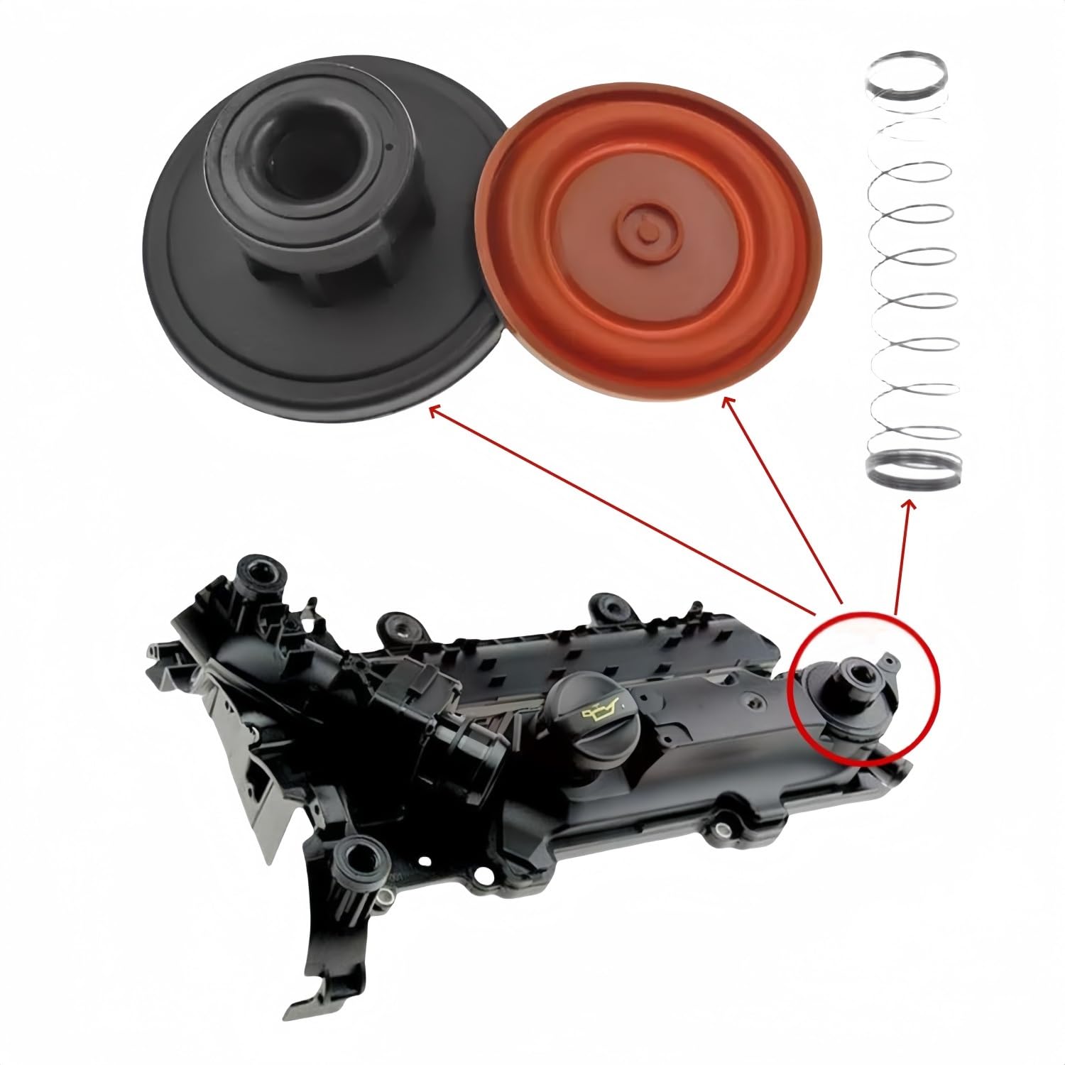 Coperchio Bilancieri Motore Kit Membrana Di Sfiato Basamento 1.4 Hdi/Tdci Per Peugeot 206 307 9645371180 9646698680 0361.N4