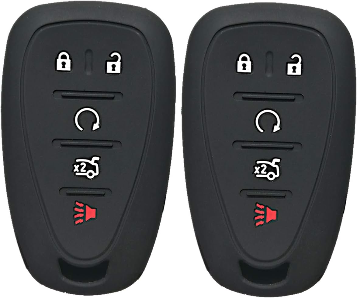 2Pcs Alegender 5 Buttons Smart Key Cover Case Fob Holder Bag Keyless Protector Fit for 2017 2018 2019 2020 2021 2022 Chevy Malibu Camaro Sonic Cruze Volt Equinox Blazer Trailblazer Chevrolet HYQ4EA