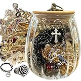 Mystery Jewelry Jar - 25.4fl oz, 45+ Surprise Vintage Jewelry Set for Women, Jewelry Mystery Jar Gift Set Including Earrings Necklaces Bracelets/Anklets Rings Kracelet, Unique Birthday Gifts for Her